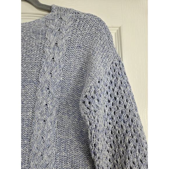 Sundance Sky Blue Open Chunky Mixed-Knit Cottagecore Pullover Sweater Women's XS - Picture 9 of 11